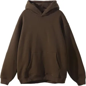 2024 Casual Hoodies for Men Oversized Trendy Solid Pullover Sweatshirts Fall Long Sleeve Streetwear Jogg Sport Tops