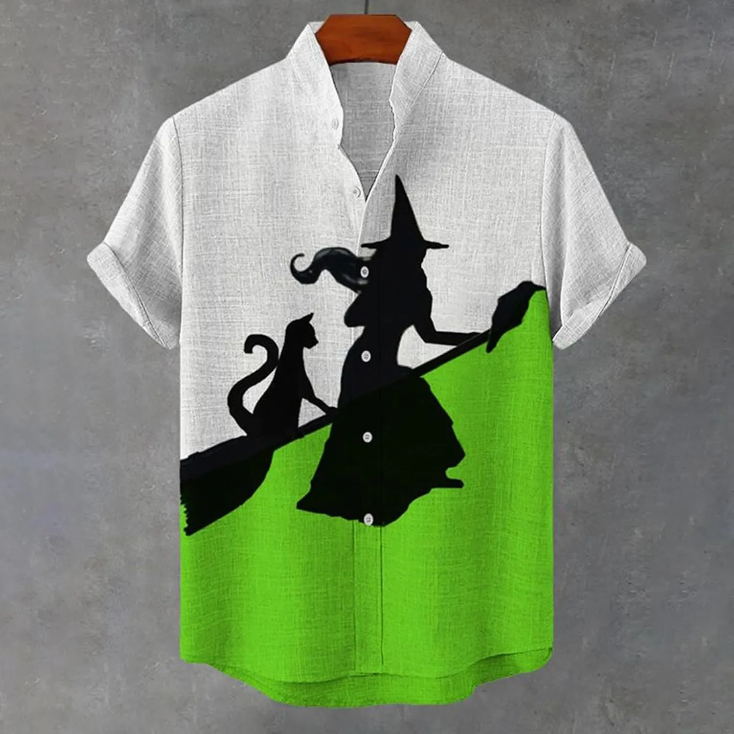 2024 Halloween Bowling Shirts Mens Pumpkins Skull Horror Graphic Funny Holiday Shirts Short Sleeve Aloha Shirts
