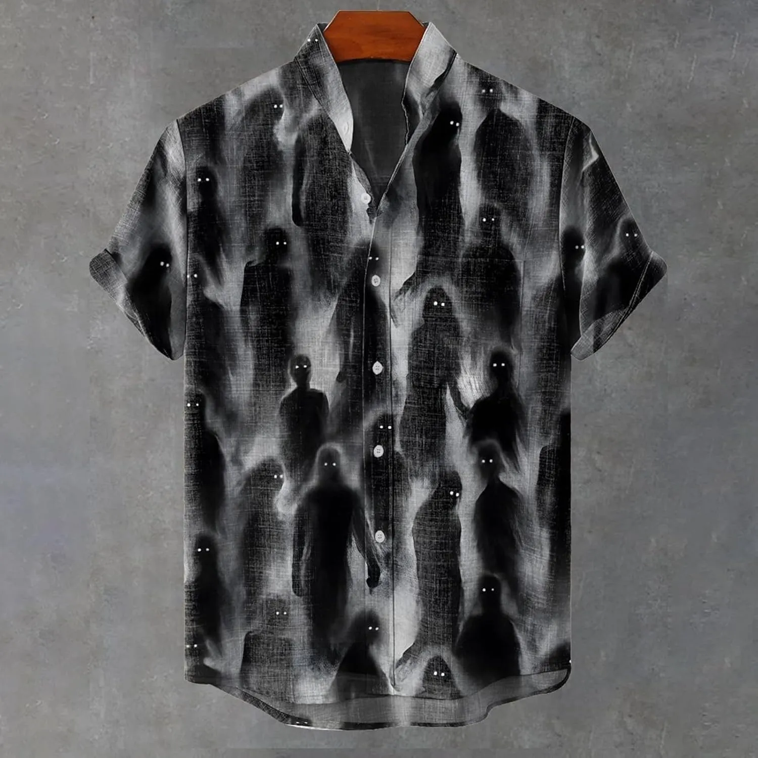 2024 Halloween Bowling Shirts Mens Pumpkins Skull Horror Graphic Funny Holiday Shirts Short Sleeve Aloha Shirts