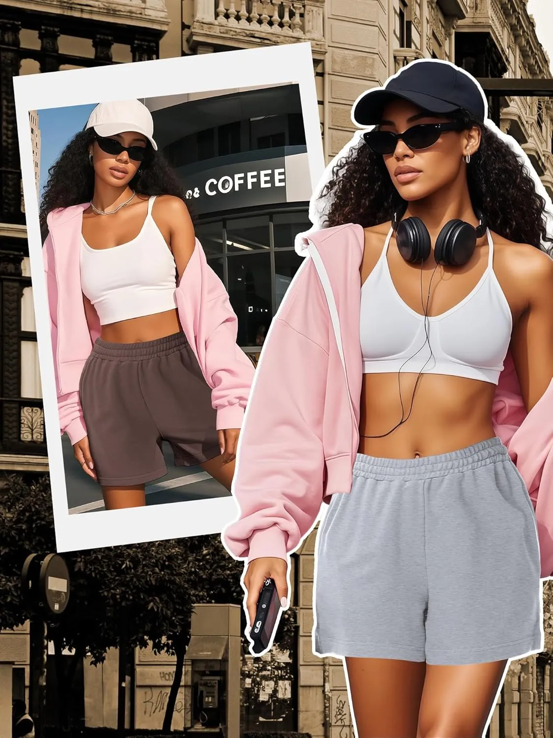 3 Pcs Women's Sweat Shorts, High Waisted Drawstring Athletic Shorts with Pockets Casual Comfy Running Shorts