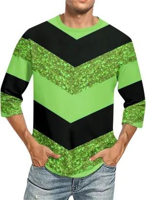 3/4 Sleeve T Shirt for Men Fashion 3D Printed Camo Crewneck Baseball Tee Gym Fitness Workout Sports Tee Tops Big&Tall