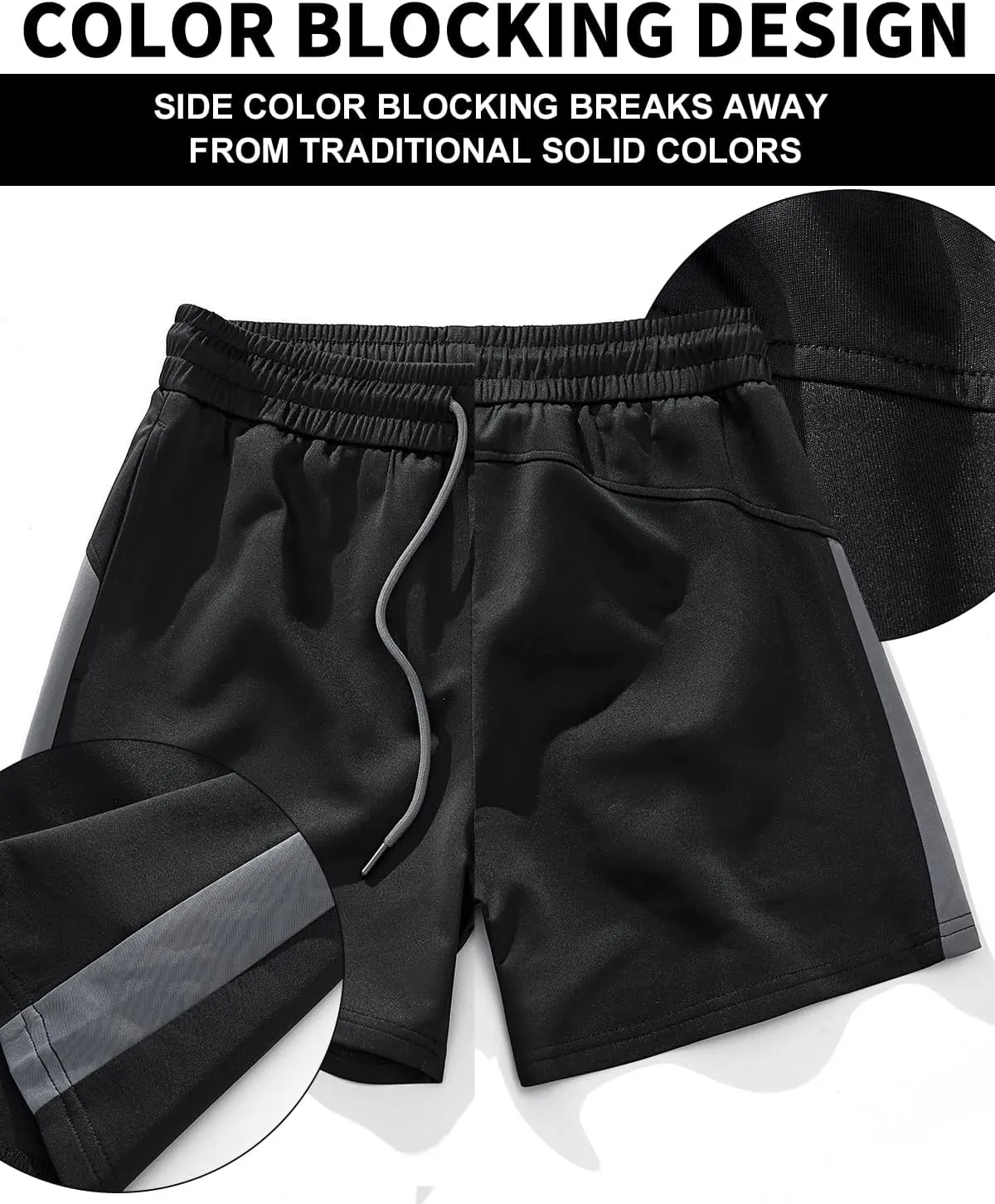 AIMPACT Mens Workout Sweat Shorts 5 Inch Cotton Casual Fitness Mens Athletic Gym Shorts with Pockets