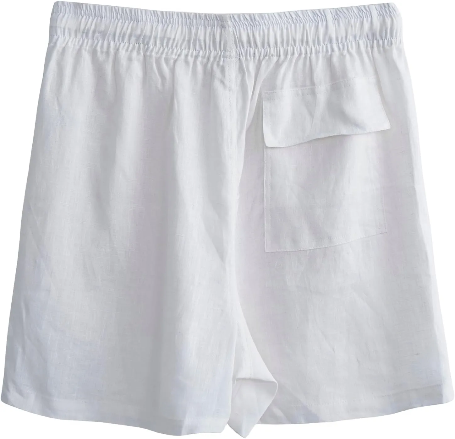 Amazhiyu Men' s 100% Linen Summer Floral Hawaiian Casual Drawstring Beach Shorts