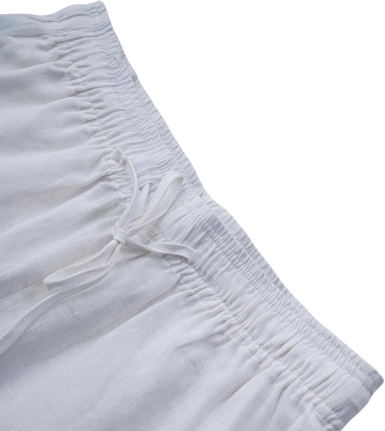 Amazhiyu Men' s 100% Linen Summer Floral Hawaiian Casual Drawstring Beach Shorts