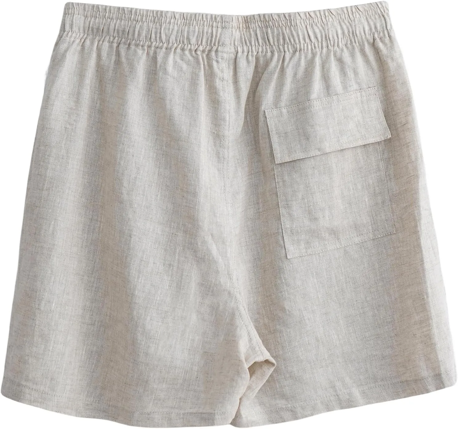 Amazhiyu Men' s 100% Linen Summer Floral Hawaiian Casual Drawstring Beach Shorts