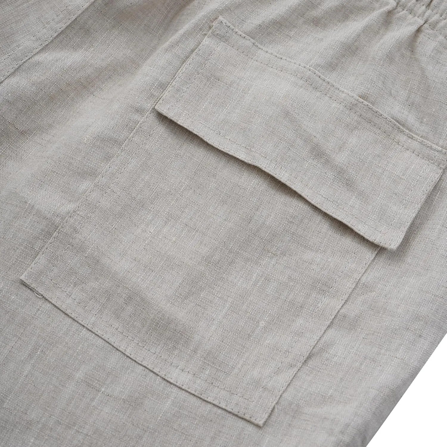 Amazhiyu Men' s 100% Linen Summer Floral Hawaiian Casual Drawstring Beach Shorts