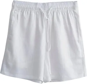 Amazhiyu Men' s 100% Linen Summer Floral Hawaiian Casual Drawstring Beach Shorts
