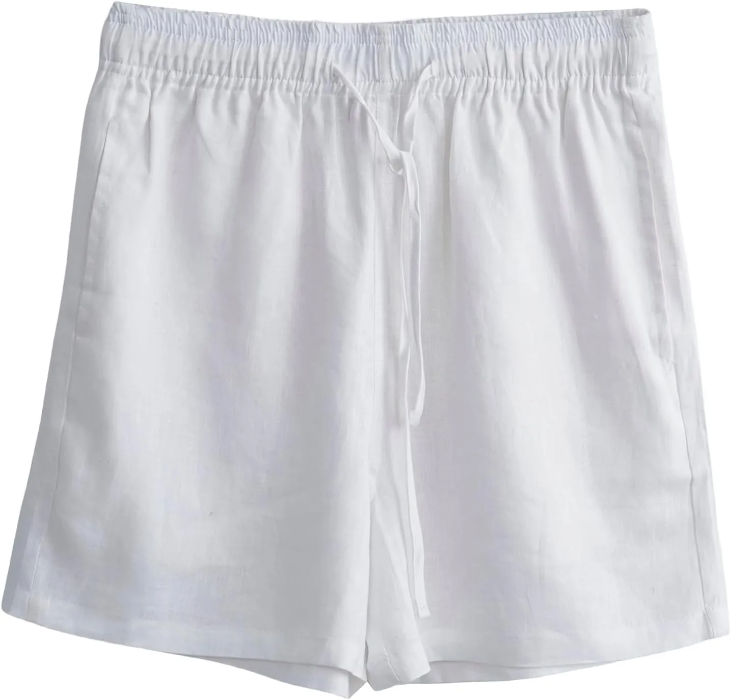 Amazhiyu Men' s 100% Linen Summer Floral Hawaiian Casual Drawstring Beach Shorts