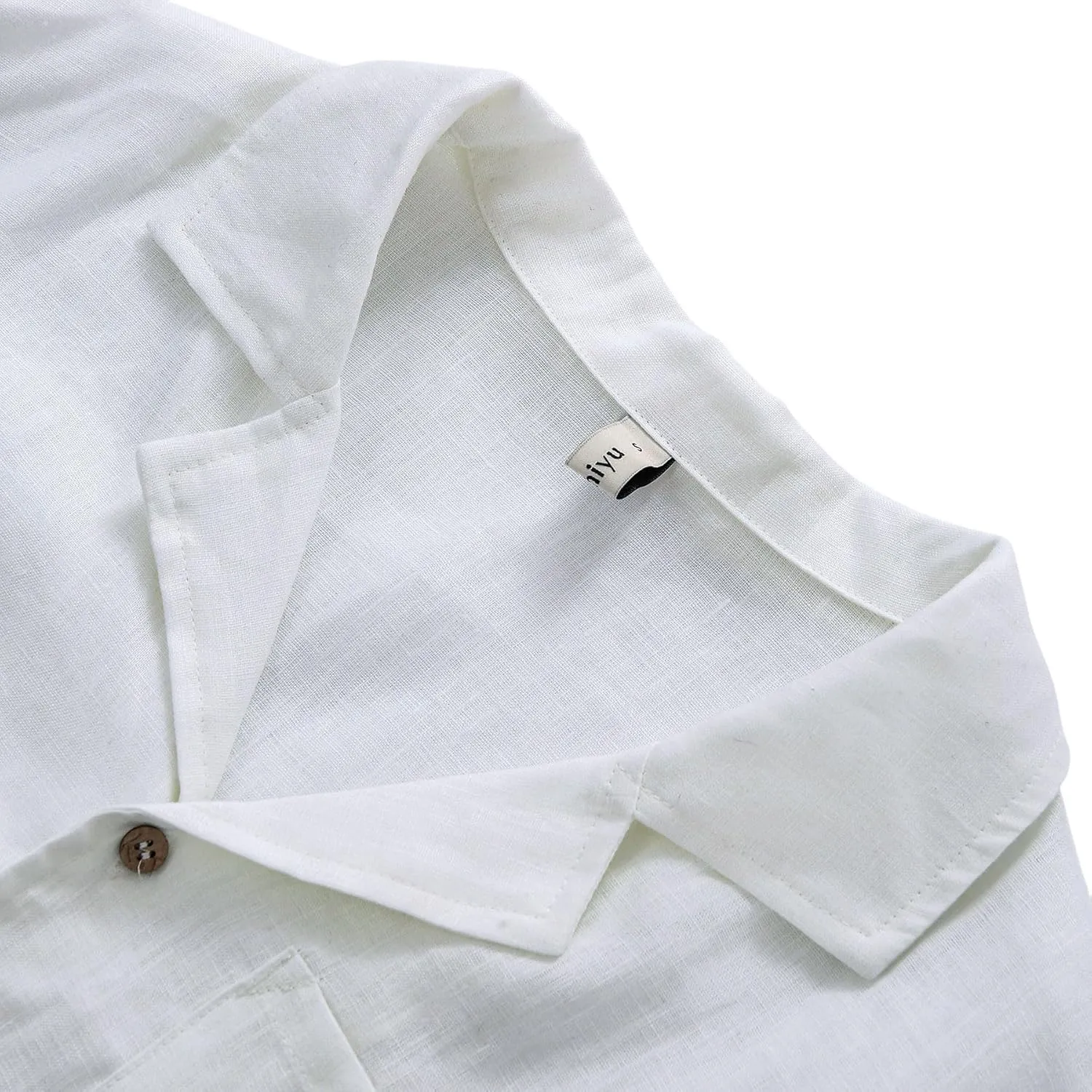 Amazhiyu Men's 100% Linen Floral Hawaiian Tropical Button Down Shirts Short Sleeve Tops