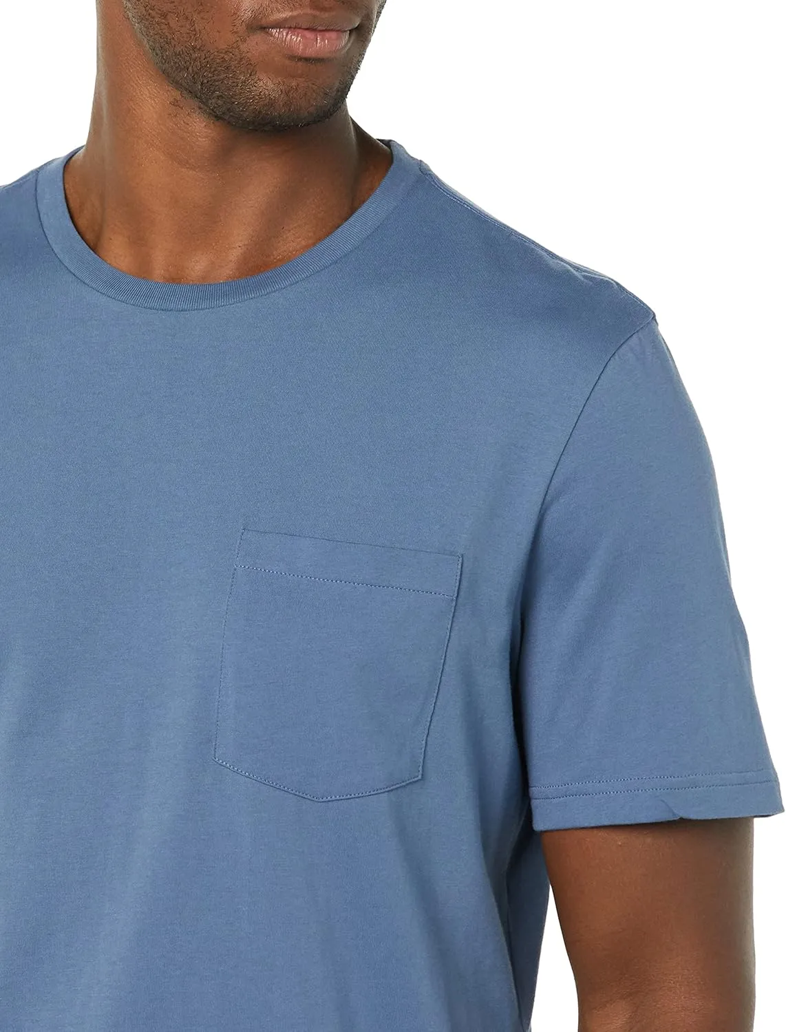 Amazon Essentials Mens T-Shirts, Regular-Fit, Short-Sleeve Crewneck Pocket, Pack of 2