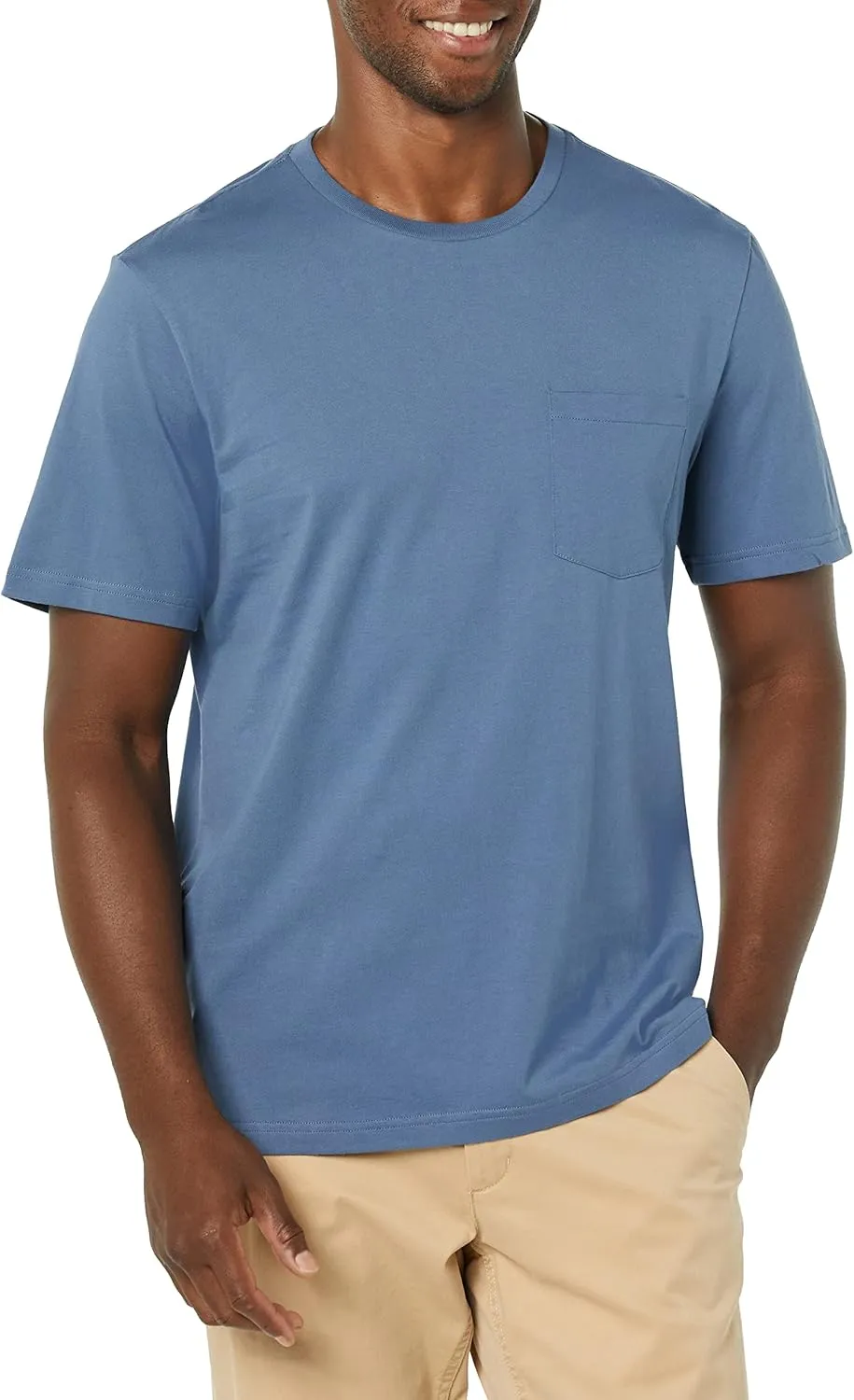 Amazon Essentials Mens T-Shirts, Regular-Fit, Short-Sleeve Crewneck Pocket, Pack of 2