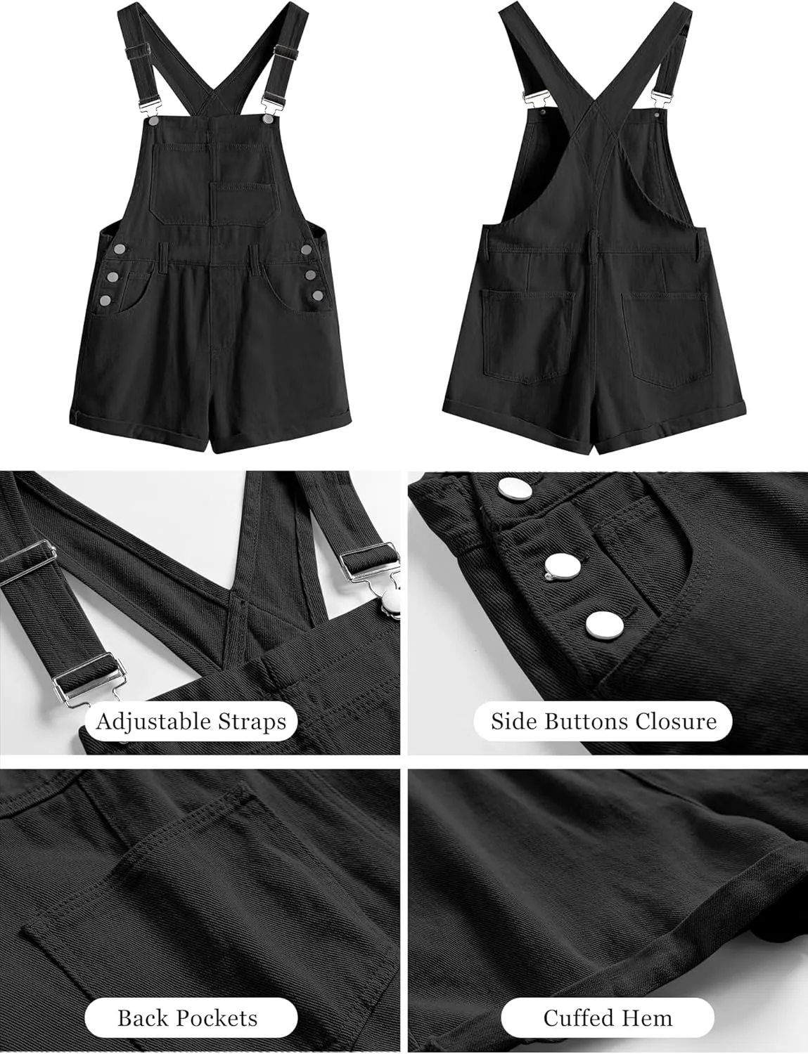 ANRABESS Overalls for Women Denim Shorts Overalls 2025 Summer Casual Loose Fit Adjustable Rompers Jean jumpsuit Bib Shortalls