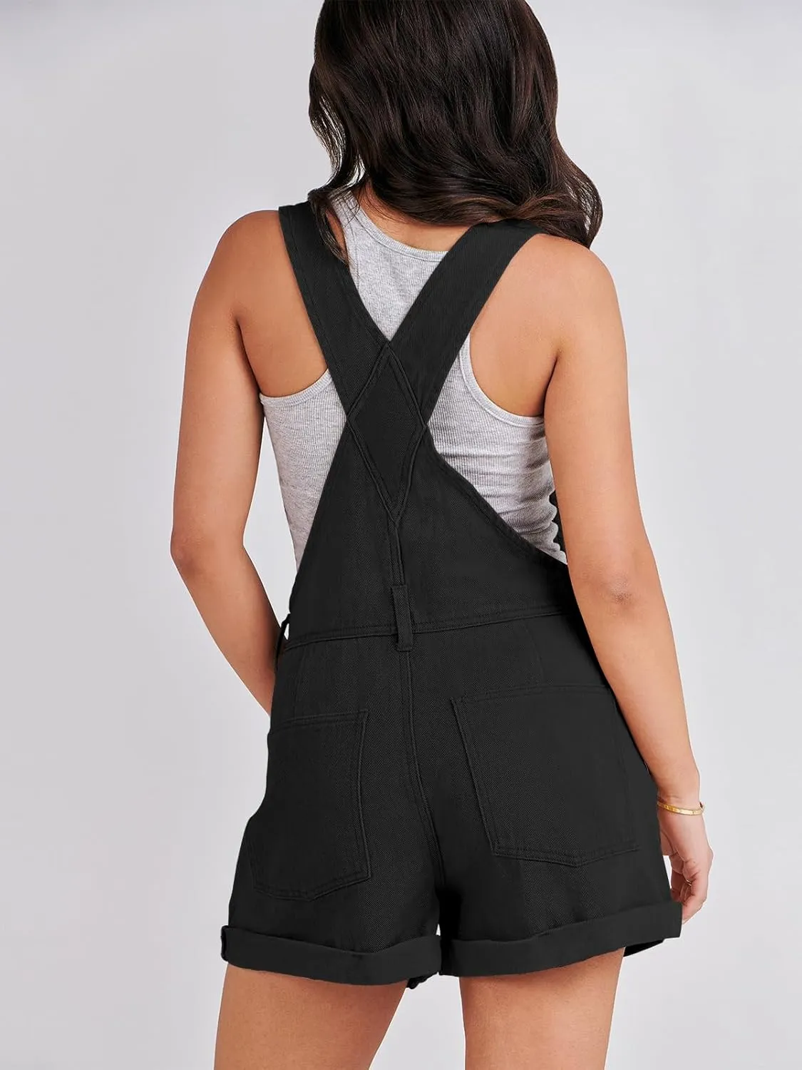 ANRABESS Overalls for Women Denim Shorts Overalls 2025 Summer Casual Loose Fit Adjustable Rompers Jean jumpsuit Bib Shortalls