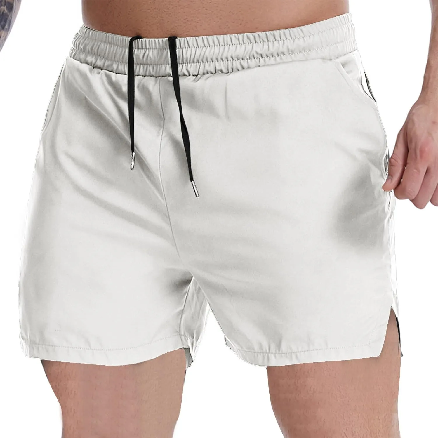 Athletic Shorts for Men Quick Dry Gym Workout Running Summer Mesh Drawstring Elastic Waist Sweat Shorts with Pockets