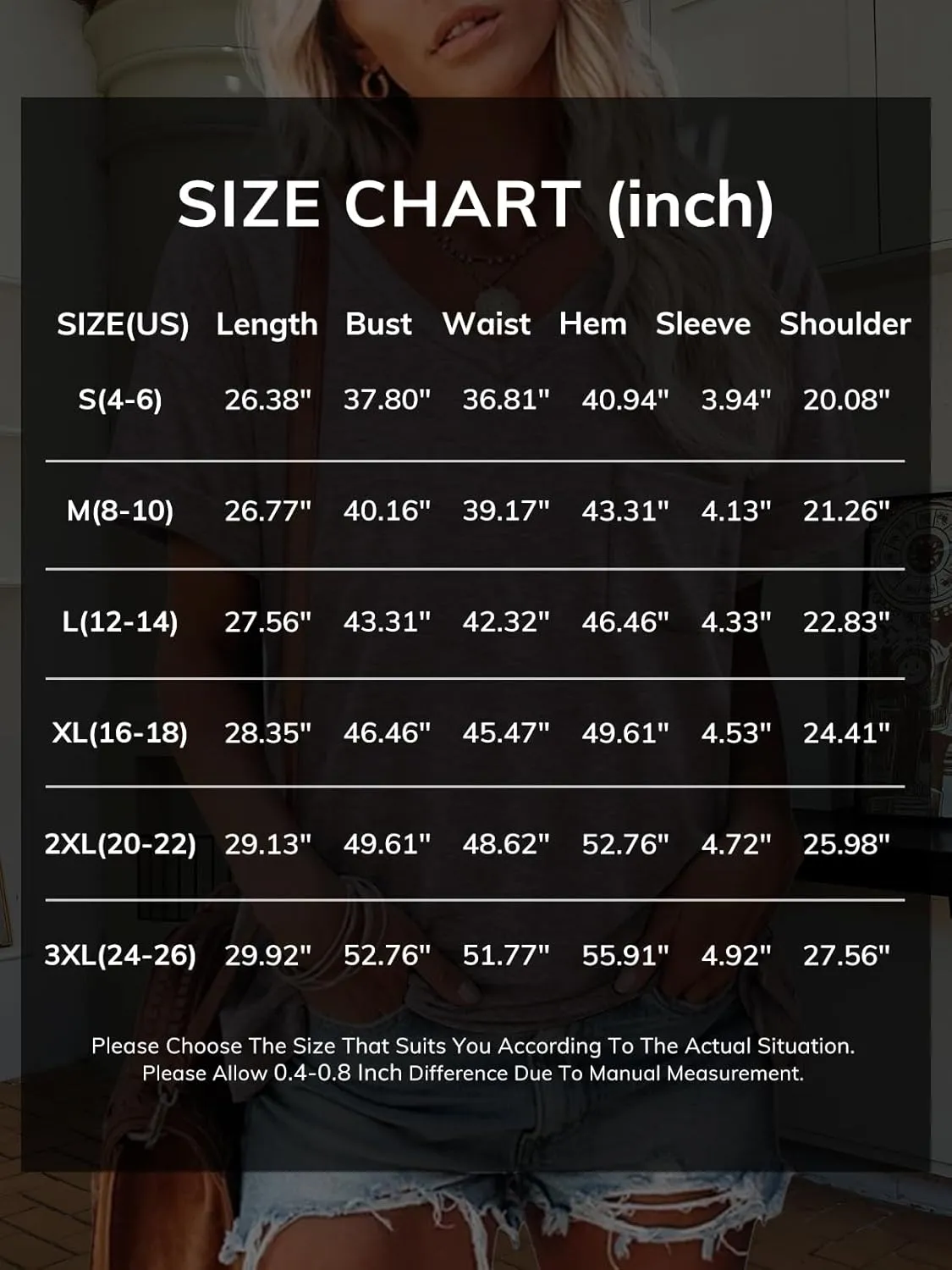 ATHMILE Womens T Shirts 2025 Short Sleeve V-Neck Shirts Cute Fit Summer Casual Tee Tops S-3XL Beach