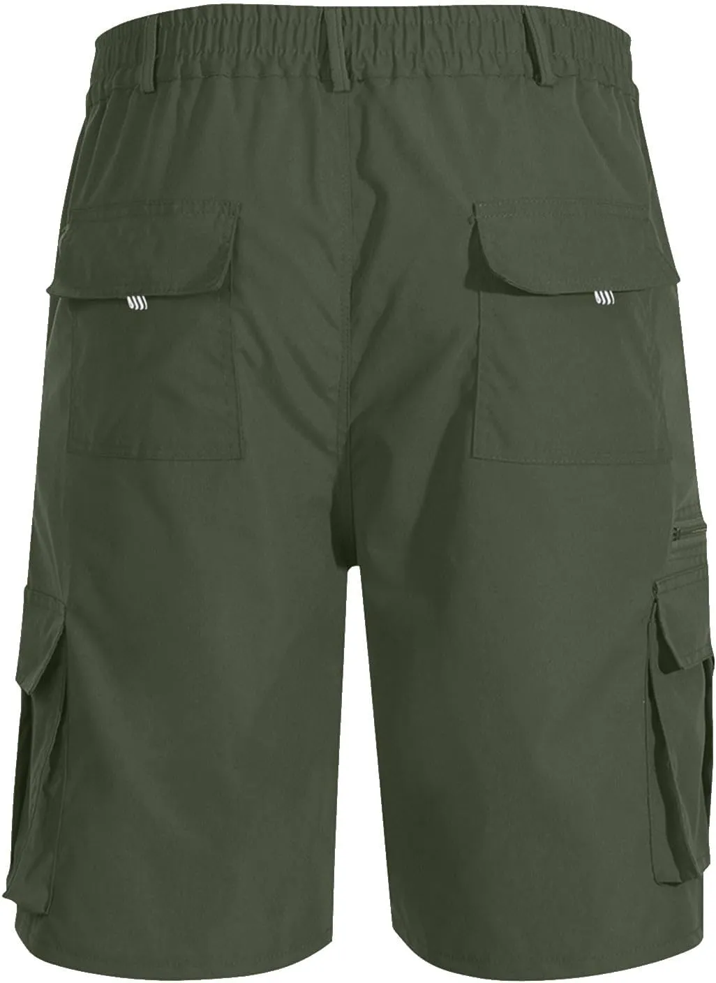 Baggy Cargo Shorts for Men Button Elastic Waist Work Shorts Lightweight Hiking Tactical Shorts Multi Zipper Pockets