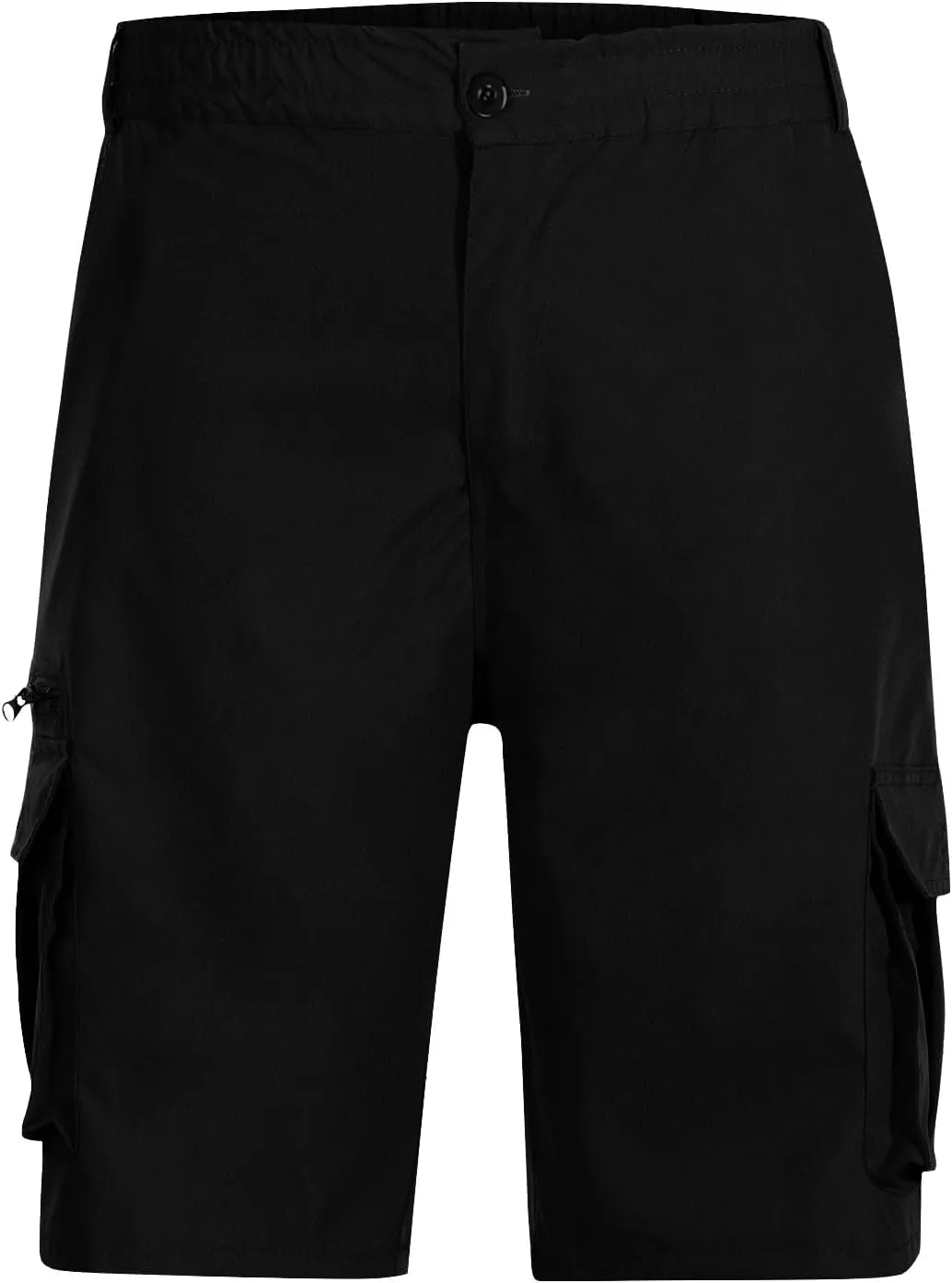 Baggy Cargo Shorts for Men Button Elastic Waist Work Shorts Lightweight Hiking Tactical Shorts Multi Zipper Pockets