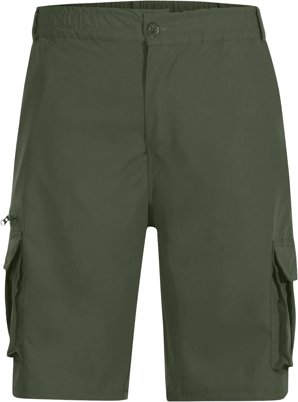 Baggy Cargo Shorts for Men Button Elastic Waist Work Shorts Lightweight Hiking Tactical Shorts Multi Zipper Pockets