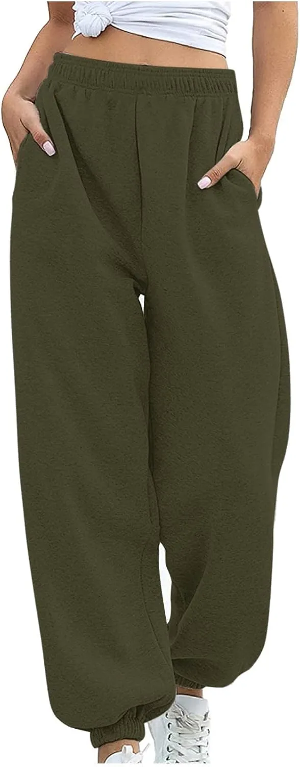 Baggy Sweatpants For Women Womens Sweatpants Baggy High Waisted Fall Pants Cinch Bottom Joggers with Pockets