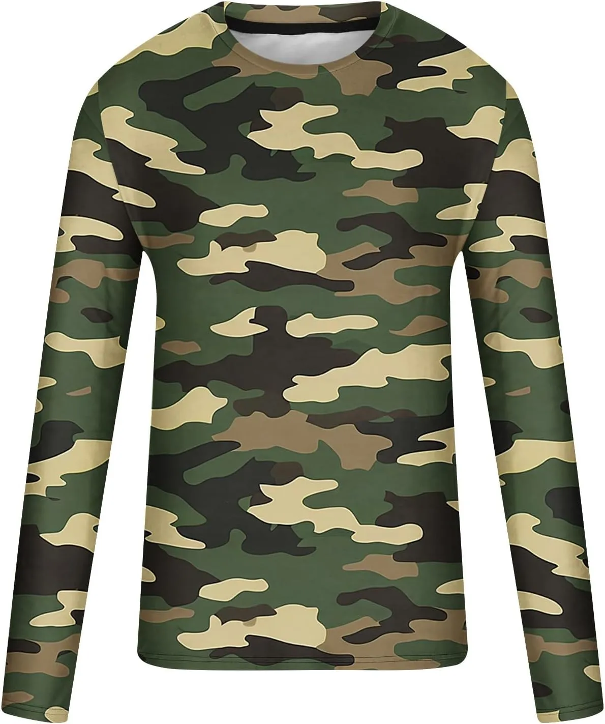 Big and Tall Shirts for Men Long Sleeve Camouflage Print Graphic Pullover Tops Camo Gym Workout Crewneck Sweatshirts