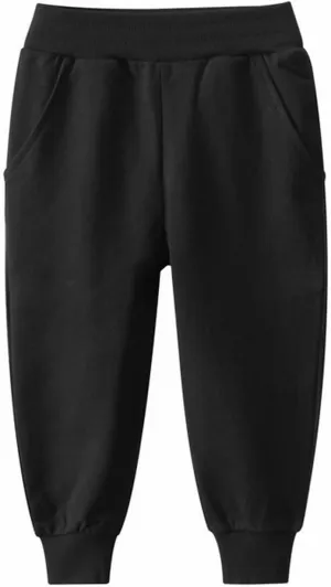 Boys Athletic Sweatpants Kids Active Jogger Pants Running Pants with Pockets Spring Solid Color Pull on Pants