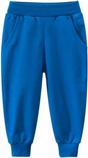 Boys Athletic Sweatpants Kids Active Jogger Pants Running Pants with Pockets Spring Solid Color Pull on Pants