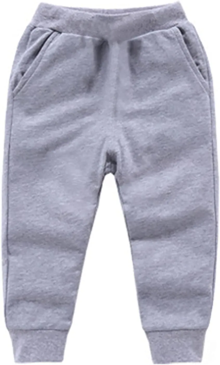 Boys Girls Sweatpants Casual Jogger Pants Elastic Waist Ankle Pant Toddler Kids Athletic Pants with Pockets