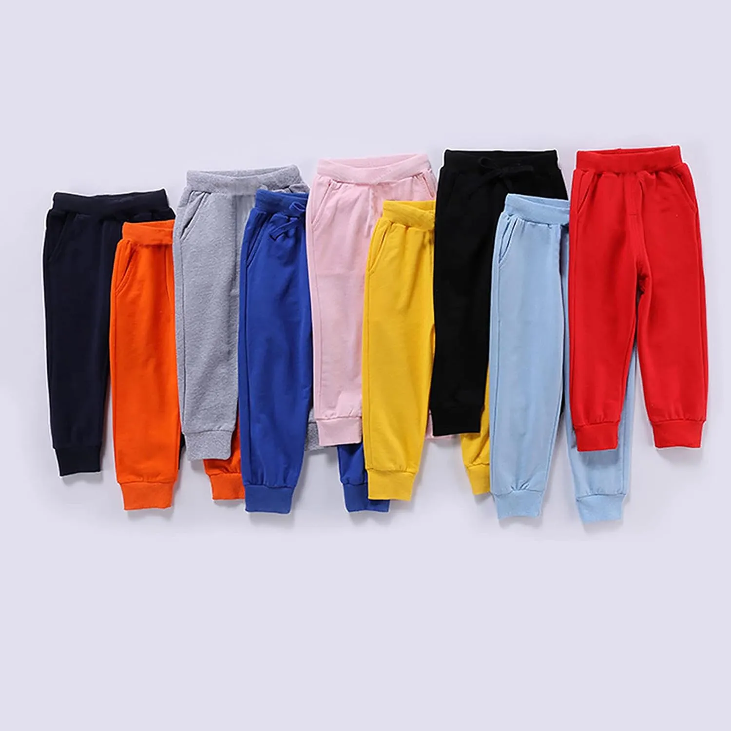 Boys Girls Sweatpants Casual Jogger Pants Elastic Waist Ankle Pant Toddler Kids Athletic Pants with Pockets