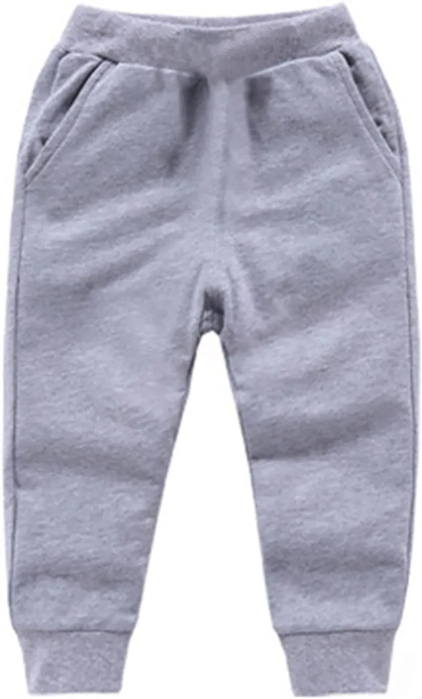 Boys Girls Sweatpants Casual Jogger Pants Elastic Waist Ankle Pant Toddler Kids Athletic Pants with Pockets