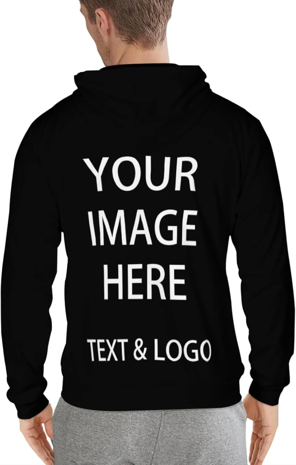 Bulk Custom Zip Up Hoodies Personalized Sweatshirts Unisex Add Your Text Photo Customize Hoodie