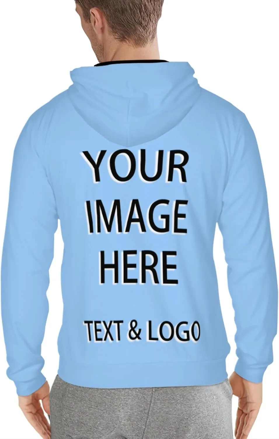 Bulk Custom Zip Up Hoodies Personalized Sweatshirts Unisex Add Your Text Photo Customize Hoodie
