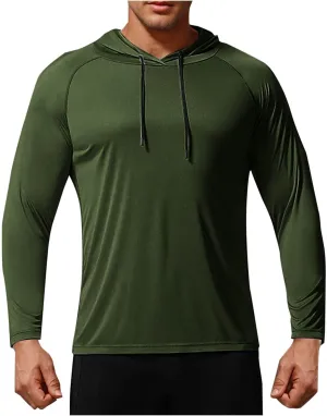 Cambkatl Men's Sun Protection Hoodies, Pullover Casual Long Sleeve Outdoor Summer Sunscreen Fishing Shirts