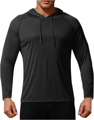 Cambkatl Men's Sun Protection Hoodies, Pullover Casual Long Sleeve Outdoor Summer Sunscreen Fishing Shirts