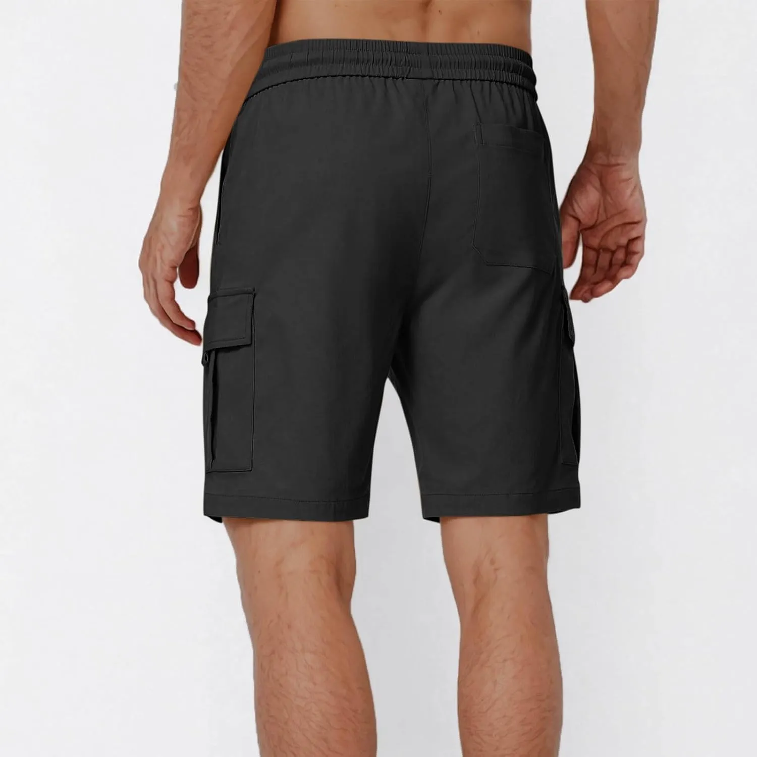 Cargo Shorts for Men Stretch Waist Casual Lightweight Relaxed Fit Hiking Outdoor Drawstring Work Shorts Multi Pockets