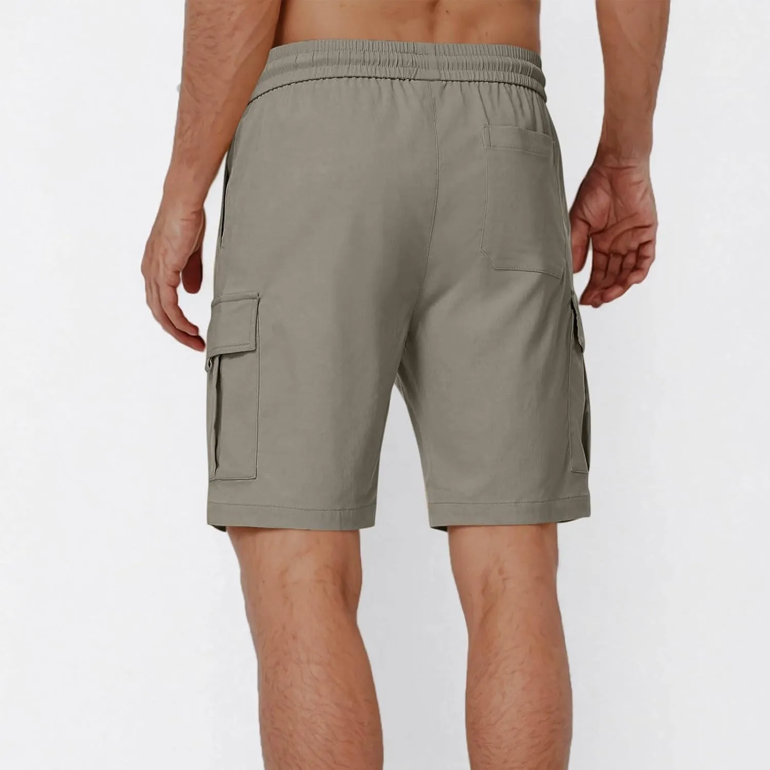 Cargo Shorts for Men Stretch Waist Casual Lightweight Relaxed Fit Hiking Outdoor Drawstring Work Shorts Multi Pockets
