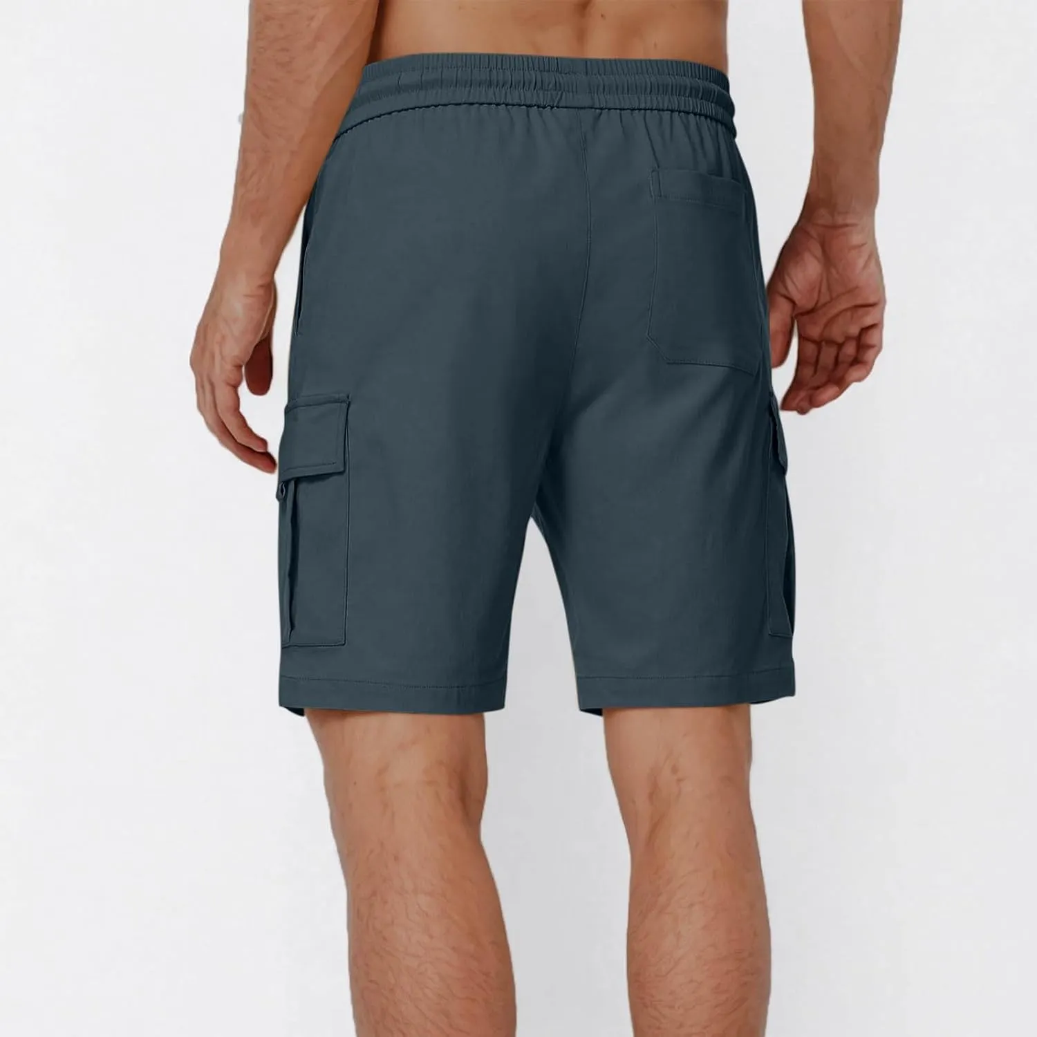 Cargo Shorts for Men Stretch Waist Casual Lightweight Relaxed Fit Hiking Outdoor Drawstring Work Shorts Multi Pockets