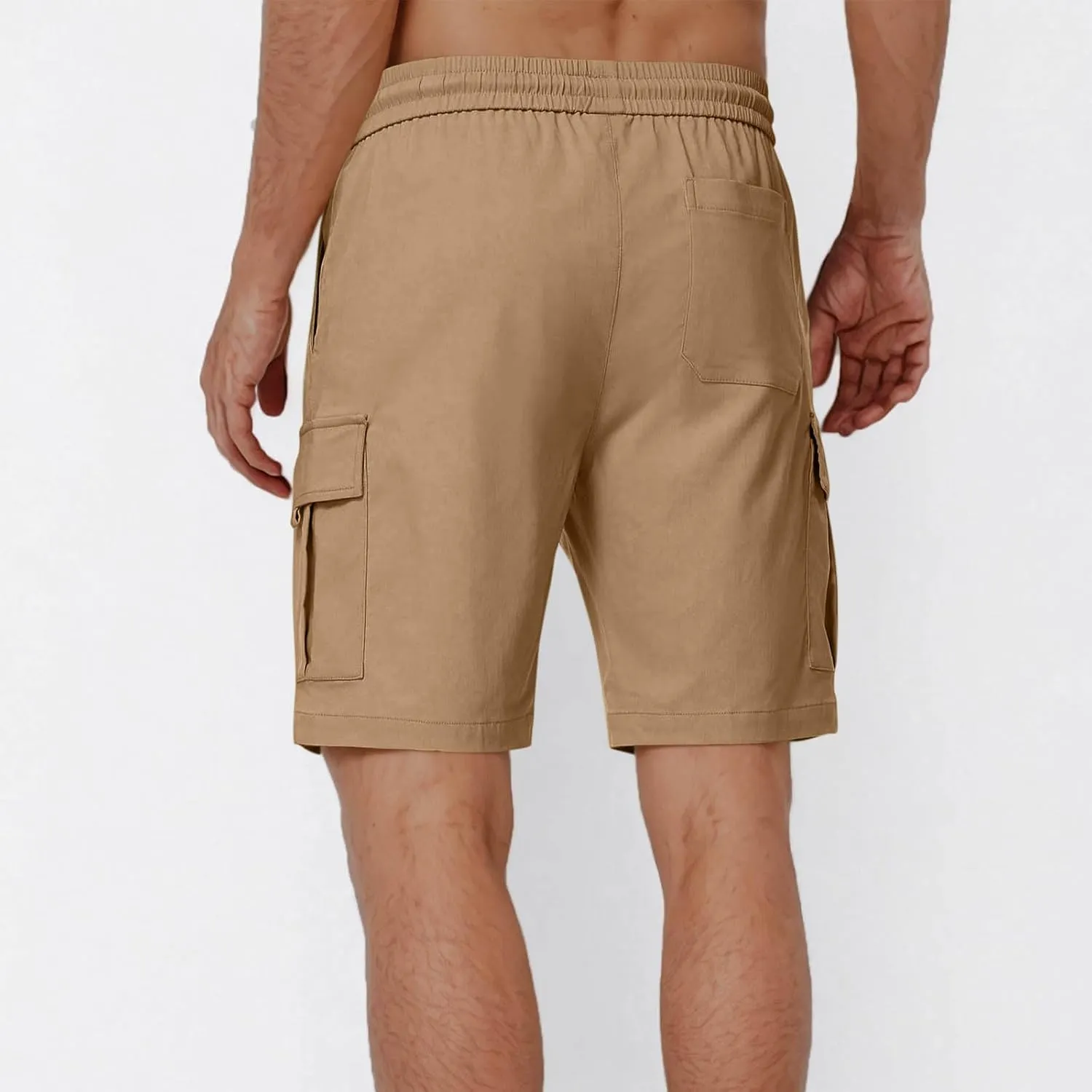 Cargo Shorts for Men Stretch Waist Casual Lightweight Relaxed Fit Hiking Outdoor Drawstring Work Shorts Multi Pockets