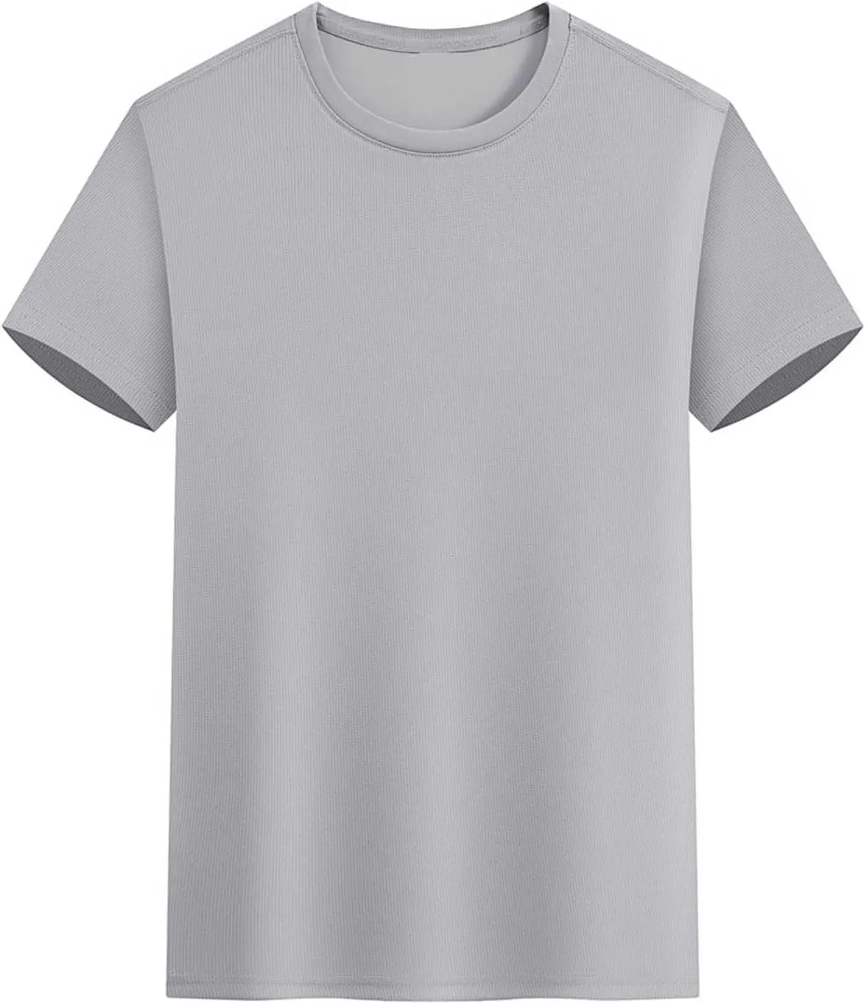 Casual Athletic T-Shirt for Men Solid-Color Short Sleeve Crewneck Summer Tops Workout Lightweight Breathable Tees