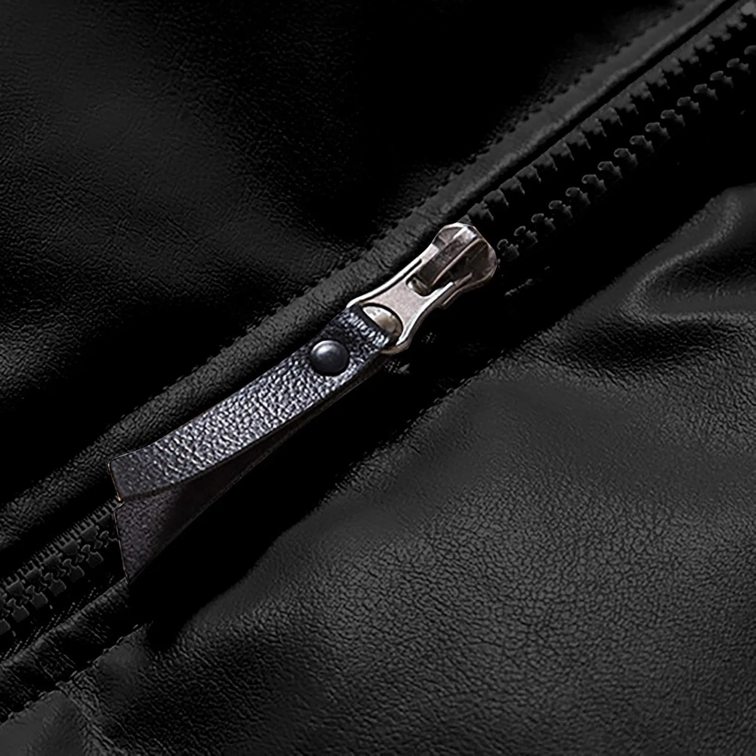 Casual Faux Leather Puffer Bomber Jacket for Men Oversized Loose Sherpa Lined Collar Full Zip Quilted Jacket Winter Down Coat