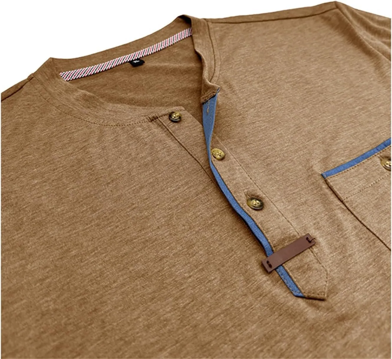 Casual Henley Shirts for Men Classic Button Up Cotton Short Sleeve T-Shirt Summer Basic Solid Lightweight Tees Tops