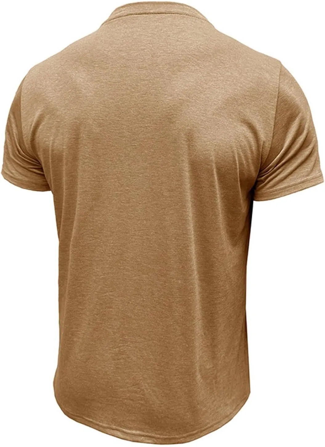Casual Henley Shirts for Men Classic Button Up Cotton Short Sleeve T-Shirt Summer Basic Solid Lightweight Tees Tops