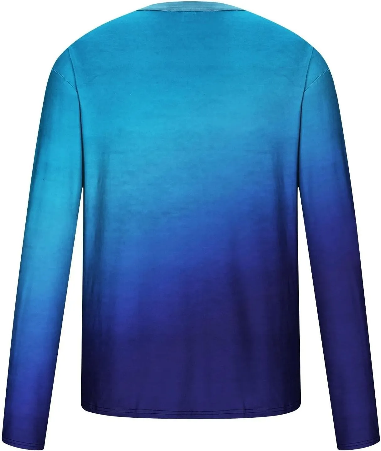 Casual Sports T-Shirts for Men Loose Crew Neck Gradient Long Sleeve Pullover Tops Fashion Comfort Athletic Blouses