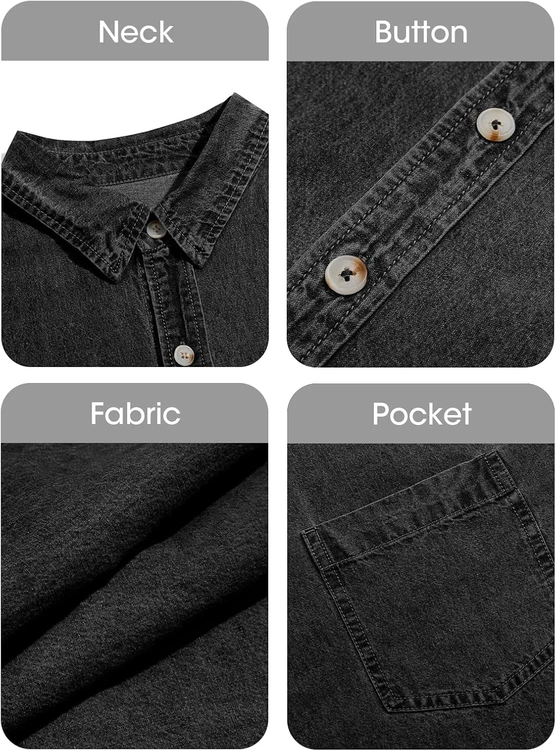 Cicy Bell Womens Oversized Denim Shirts Jackets Button Down Curved Hem Long Sleeve Jean Tops Shackets