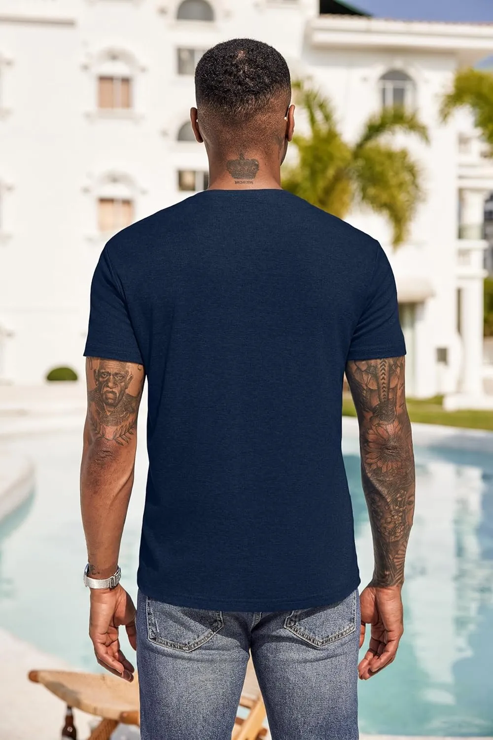 COOFANDY Men Casual Henley Shirt Short Sleeve Summer Basic T Shirt Pocket Soild Button Tee Top