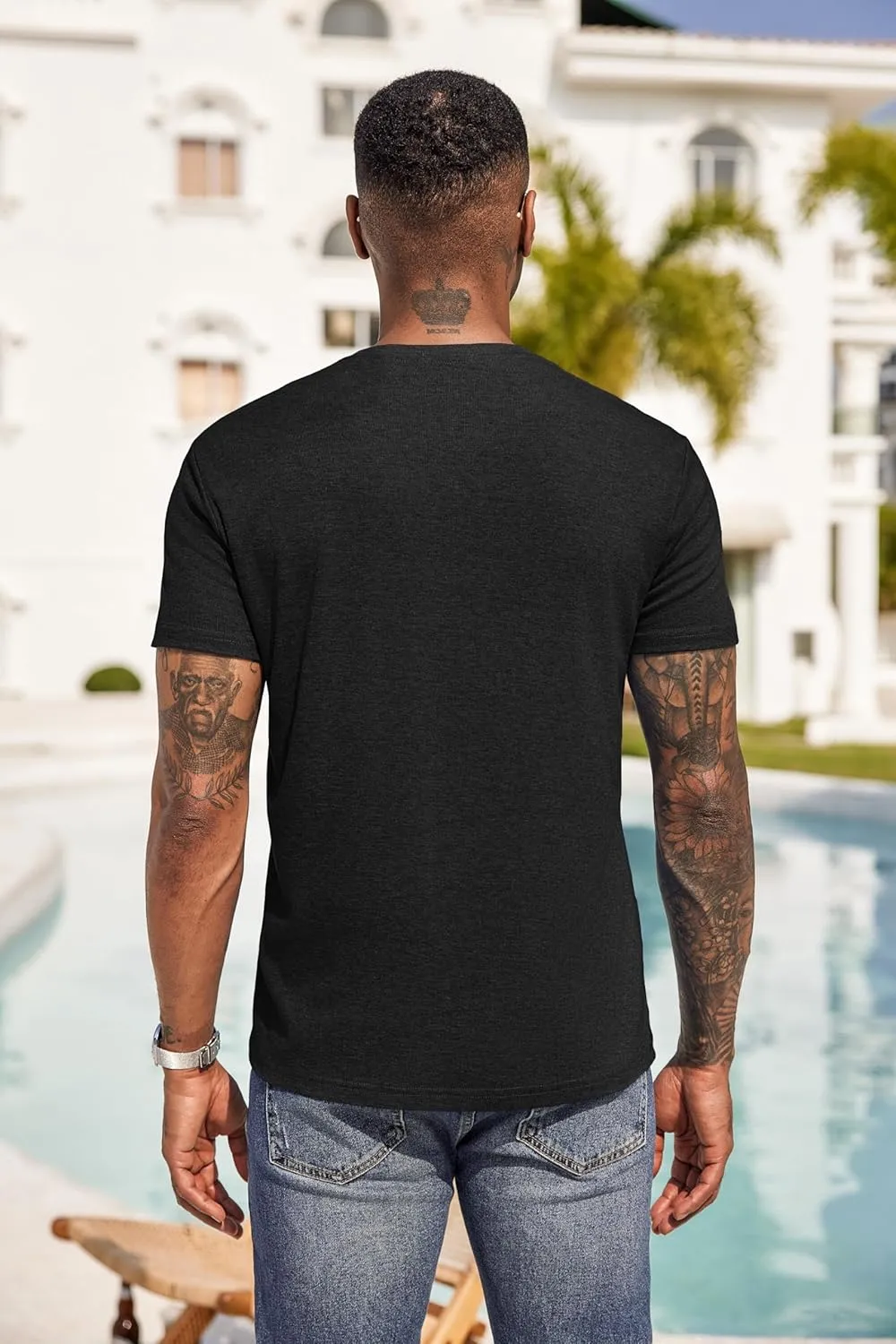 COOFANDY Men Casual Henley Shirt Short Sleeve Summer Basic T Shirt Pocket Soild Button Tee Top