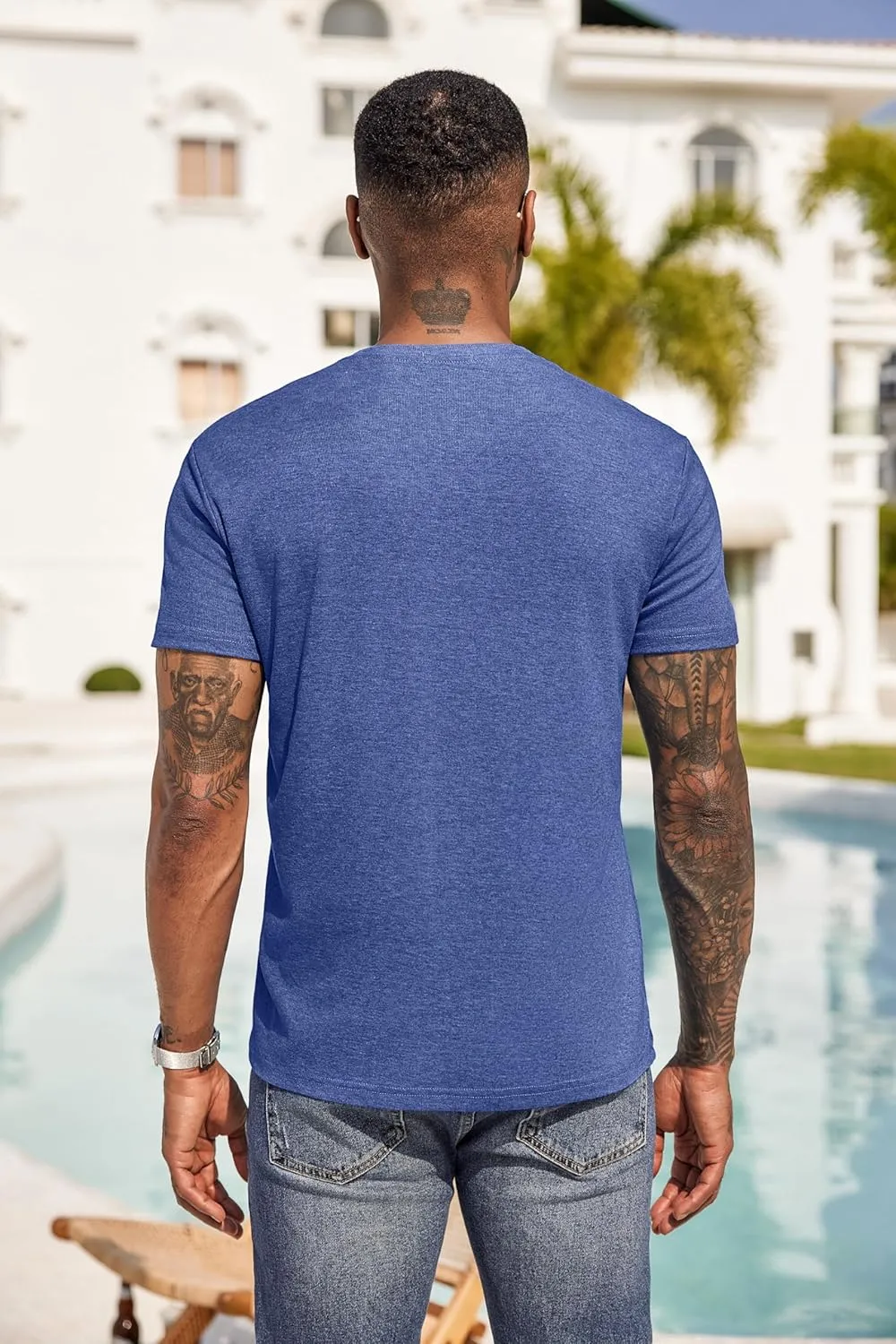 COOFANDY Men Casual Henley Shirt Short Sleeve Summer Basic T Shirt Pocket Soild Button Tee Top