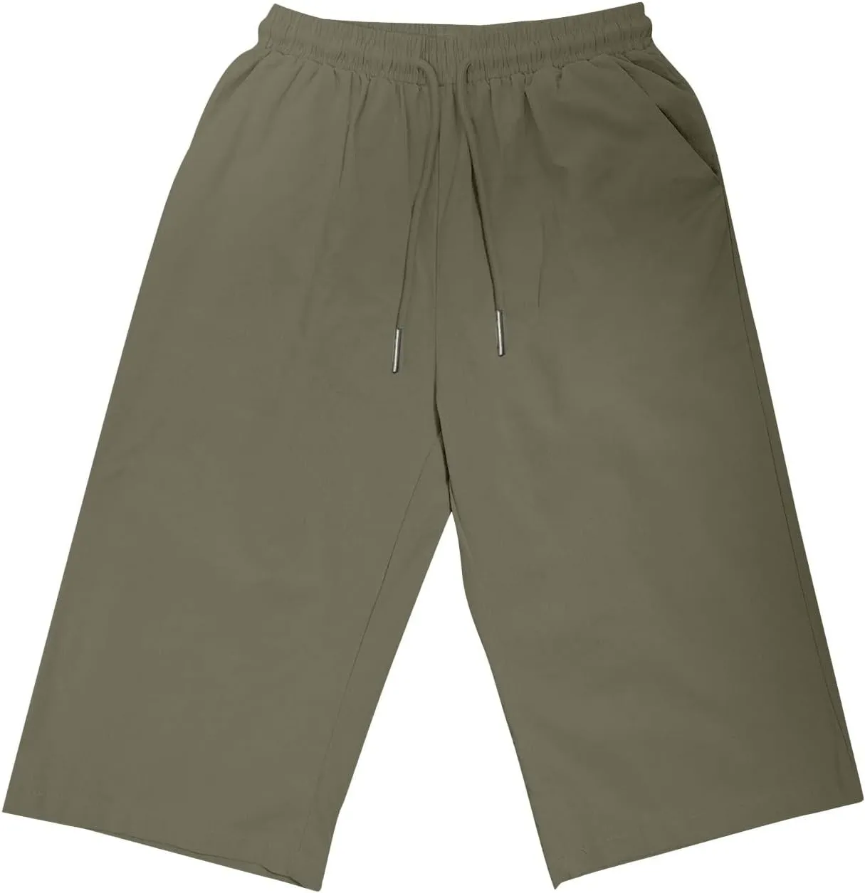 Cotton Linen Shorts 2025 Fashion Womens Summer Casual Drawstring Elastic Waist Knee Length Bermuda Short Pants