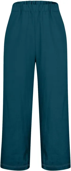 Cotton Yoga Pants for Women Cotton and Linen Long Pants 2025 Flowy Beach Trendy Trousers with Pockets Women's