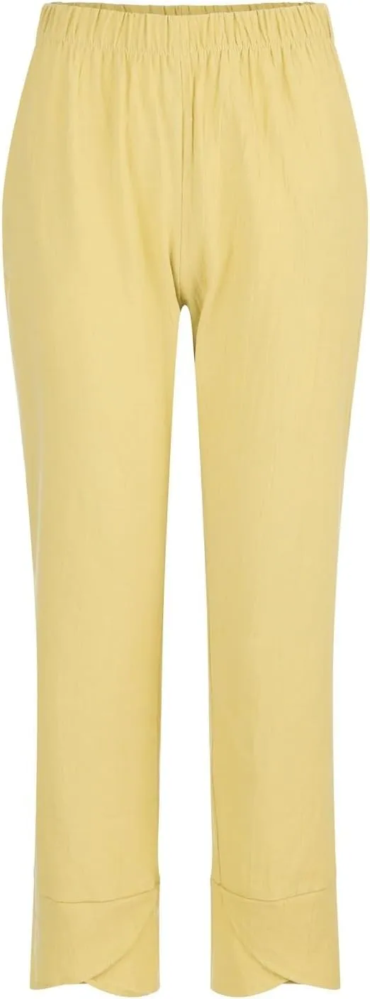 Cotton Yoga Pants for Women Cotton and Linen Long Pants 2025 Flowy Beach Trendy Trousers with Pockets Women's