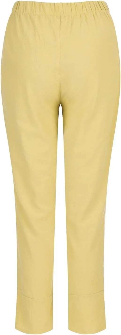 Cotton Yoga Pants for Women Cotton and Linen Long Pants 2025 Flowy Beach Trendy Trousers with Pockets Women's